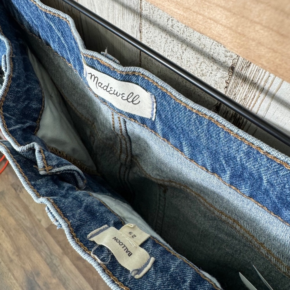 Madewell Balloon Jeans Womens 29 High Rise Denim Stretch Blue - Picture 5 of 6